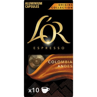 café Colombia Andes Origins Collection estuche 10 cápsulas compatibles con máquinas Nespresso - L'or Espresso