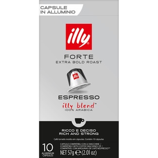Forte café espresso 100% arábica estuche 10 cápsulas compatibles con máquinas Nespresso - Illy