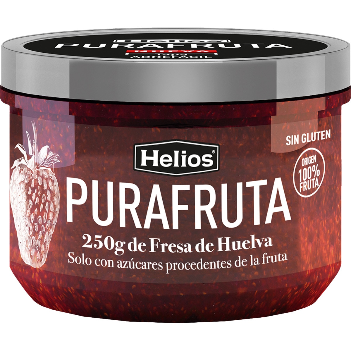mermelada de fresa de Huelva sin gluten frasco 250 g solo con azúcares procedentes de la fruta
