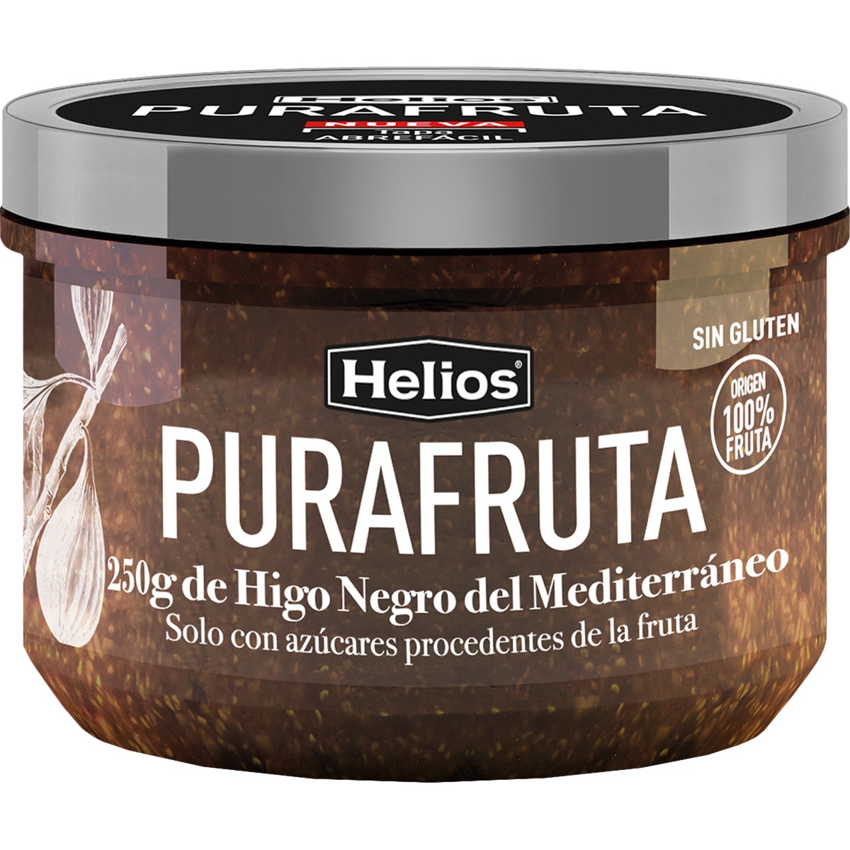 mermelada de higo negro del Mediterráneo sin gluten frasco 250 g solo con azúcares procedentes de la fruta