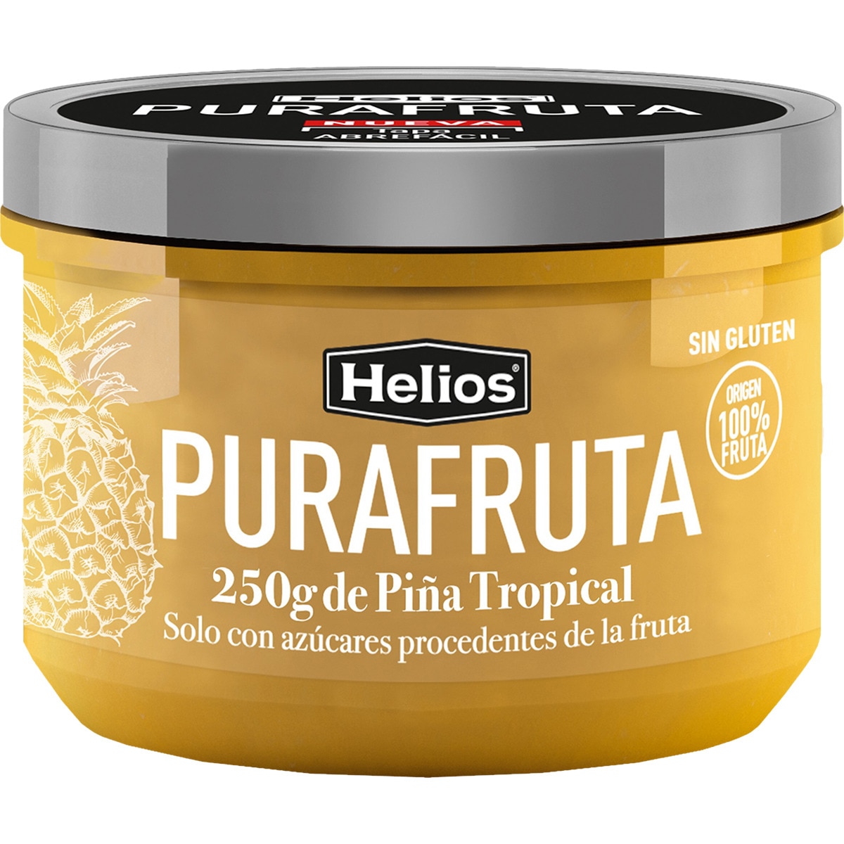 Mermelada de piña tropical sin gluten frasco 250 g solo con azúcares procedentes de la fruta