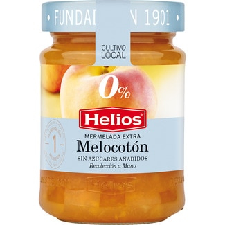 mermelada extra de melocotón sin azúcares añadidos frasco 280 g - Helios 0%