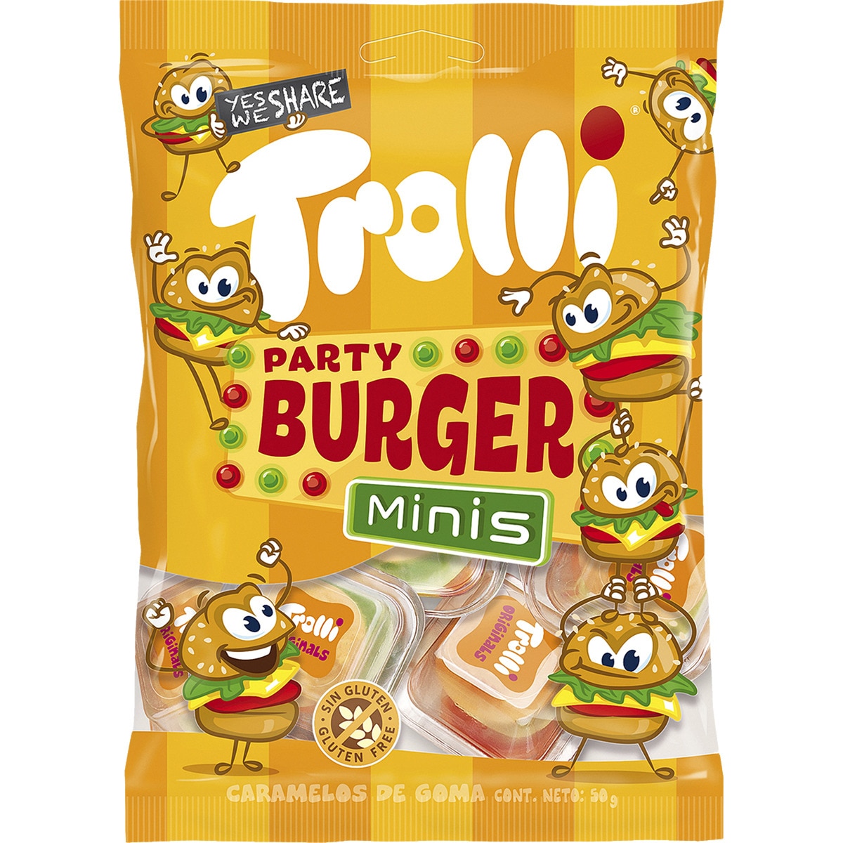 Mini Burger caramelos de goma sin gluten bolsa 50 g