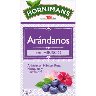 infusión de arándanos, hibisco, rosa mosqueta y zarzamora estuche 20 bolsitas - Hornimans