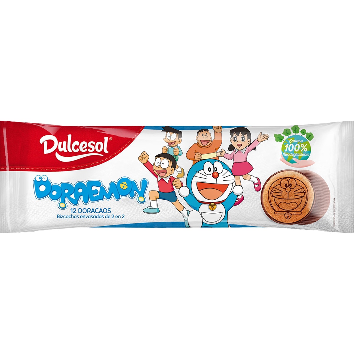 Doraemon doracaos bizcochos rellenos de chocolate envasados de 2 en  2 paquete 180 g