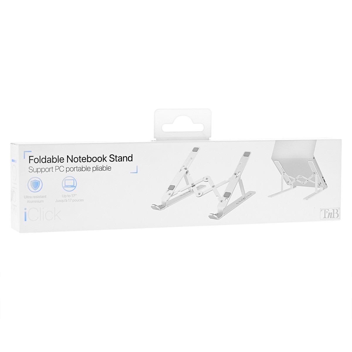 Soporte plegable de aluminio para portátiles hasta 17" T'nB iClick 6