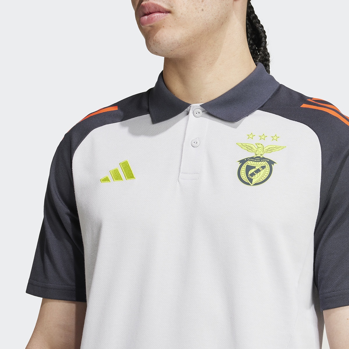 T-shirt de Homem SL Benfica 2024/2025 Tiro24 Polo Cinzento-4