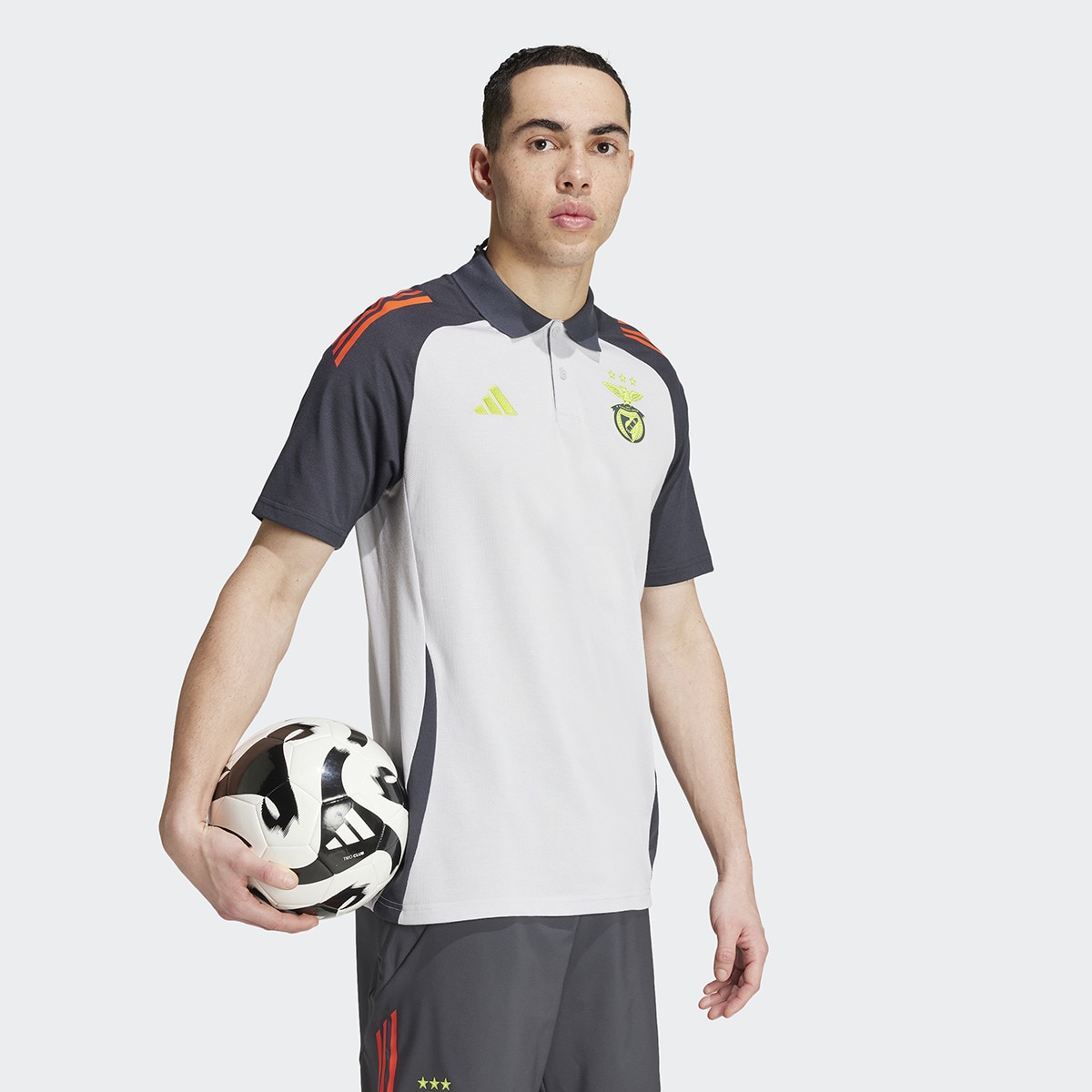 T-shirt de Homem SL Benfica 2024/2025 Tiro24 Polo Cinzento-3