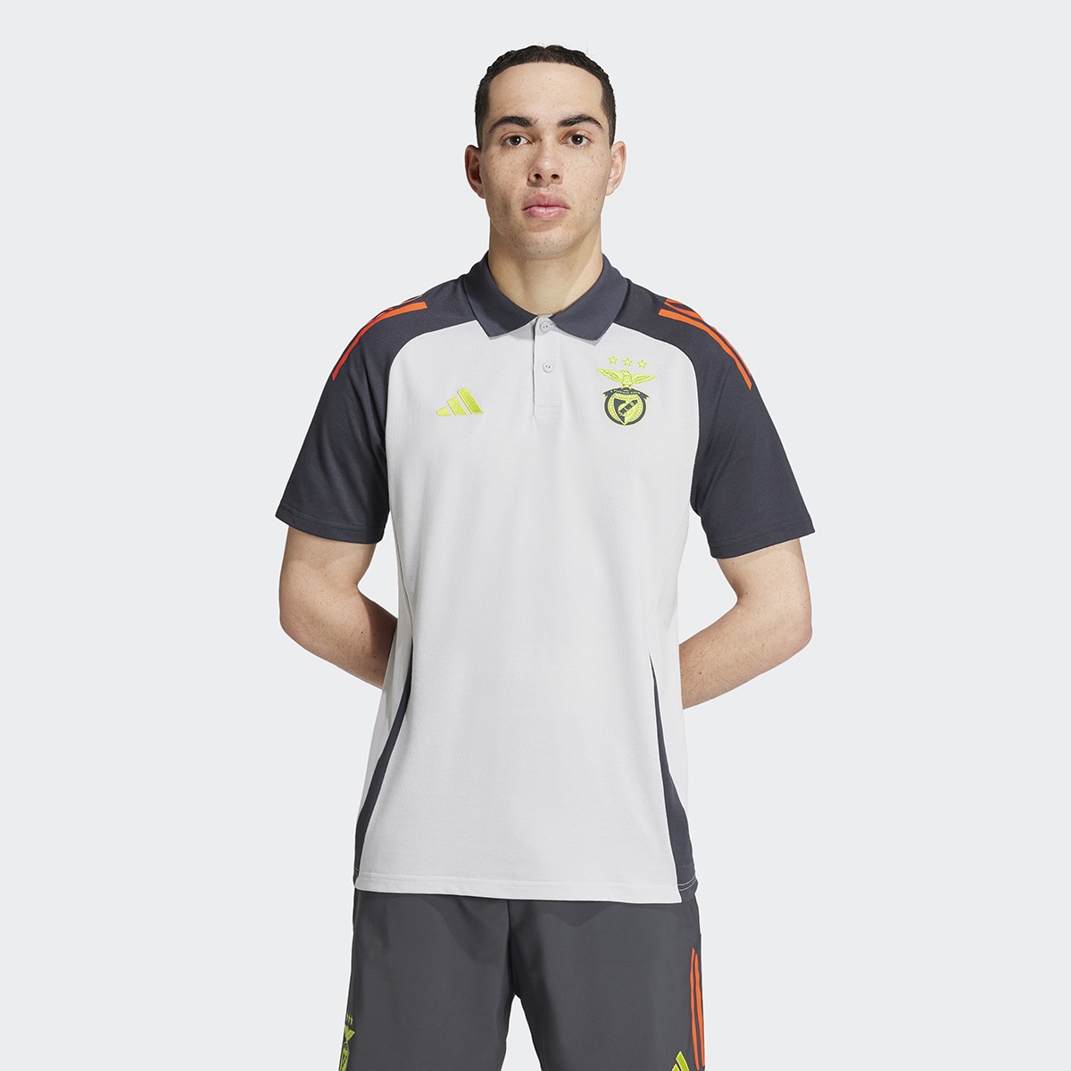 T-shirt de Homem SL Benfica 2024/2025 Tiro24 Polo Cinzento-1
