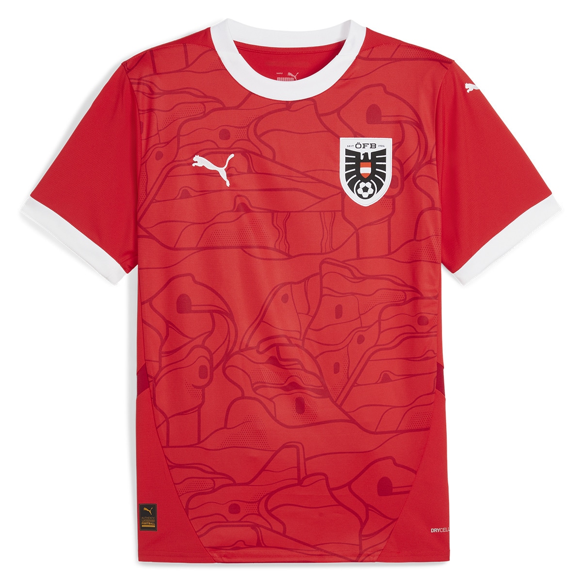 T-shirt de Homem 1.º Equipamento Áustria ÖFB 2024 Réplica Vermelho-6