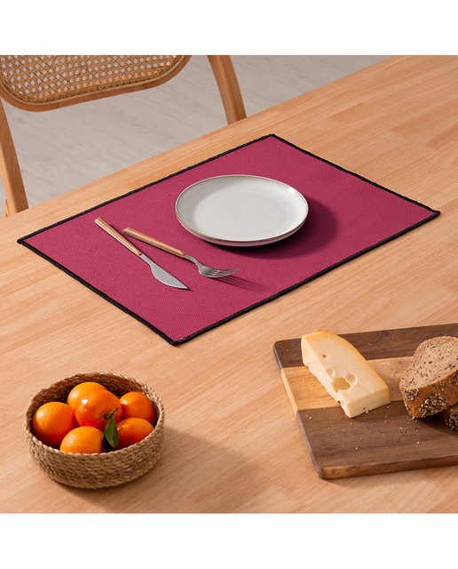 Imagen 0 de Pack 4 manteles individuales 100% algodón granate