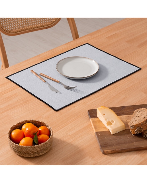 Imagen 0 de Pack 4 manteles individuales 100% algodón gris claro