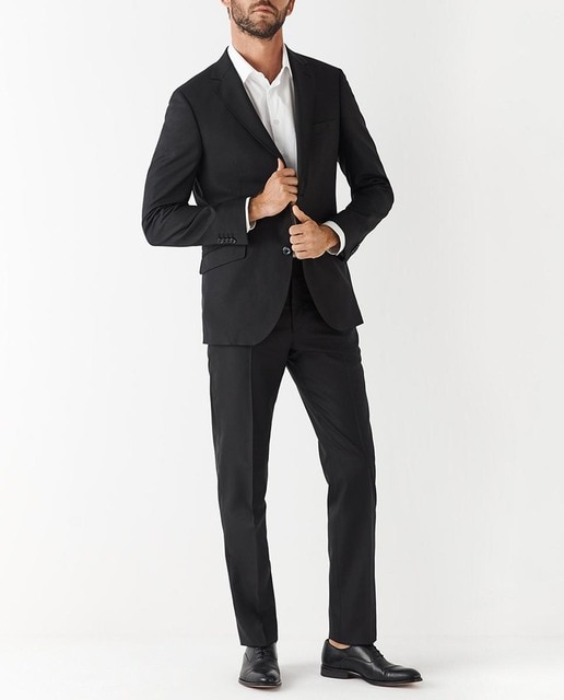 Imagen 0 de Traje de hombre half canvas regular fit falso liso negro