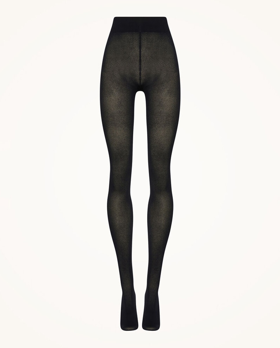 Collants com Desenho Canelado 70 Deniers Preto-2