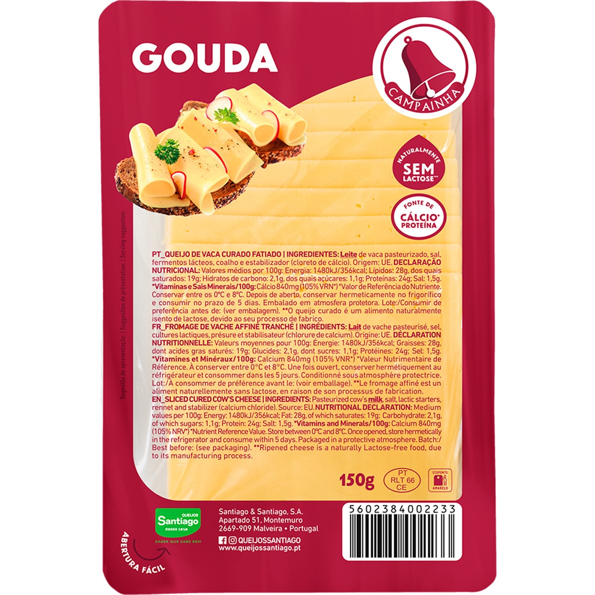 Queijo Fatiado Gouda unidade 150 g