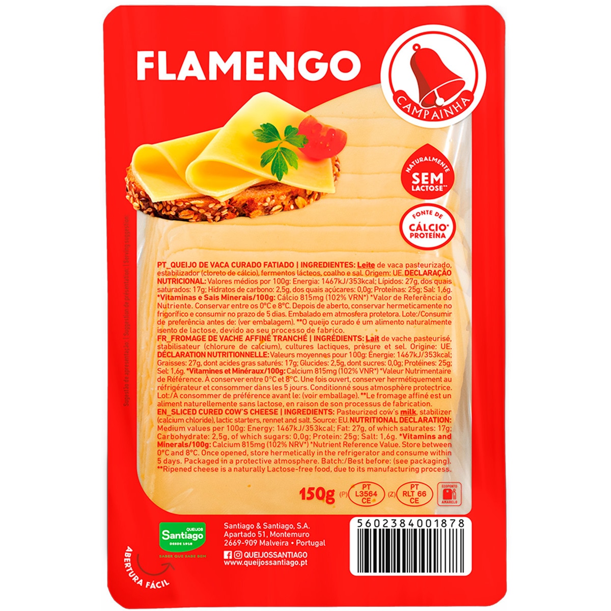 Queijo Fatiado Flamengo unidade 150 g