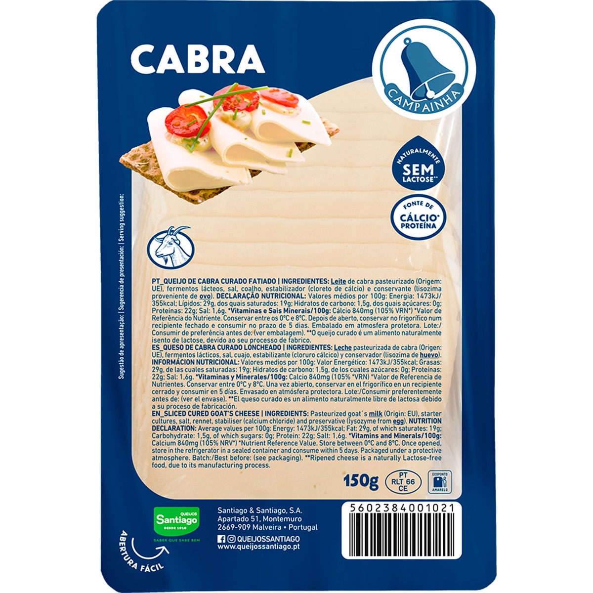 Queijo Fatiado de Cabra unidade 150 g