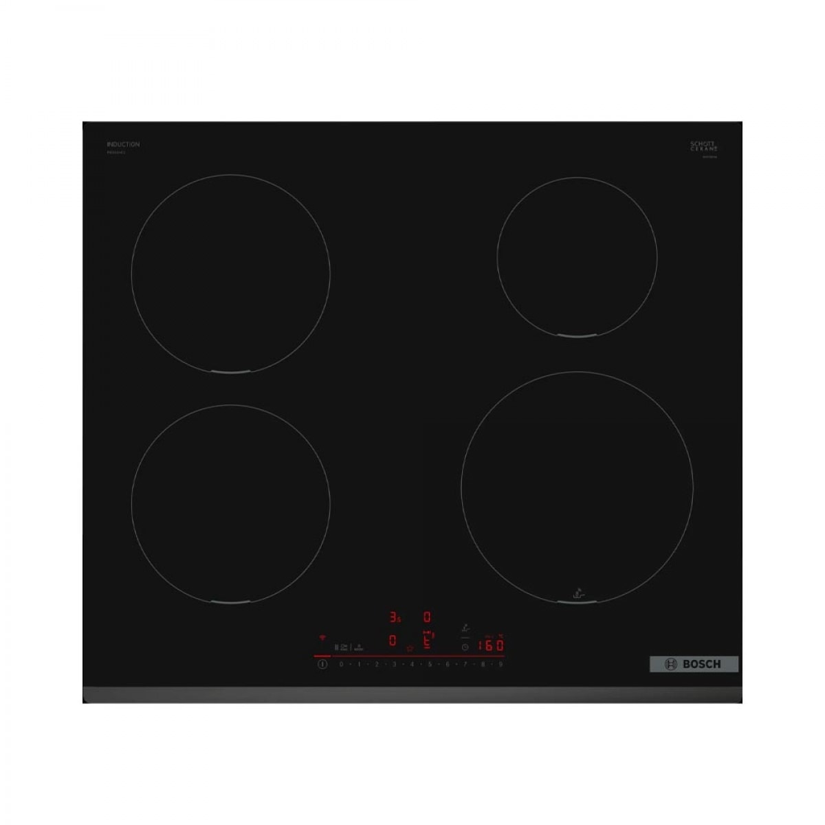 Placa de Indução Bosch Serie 6 PIE631HC1E de 4 Zonas e de 60 cm - Preto Preto-1