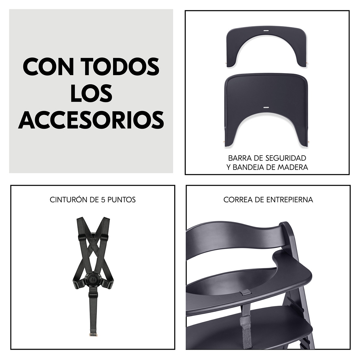 Trona Evolutiva Hauck Beta+ Gris oscuro-6