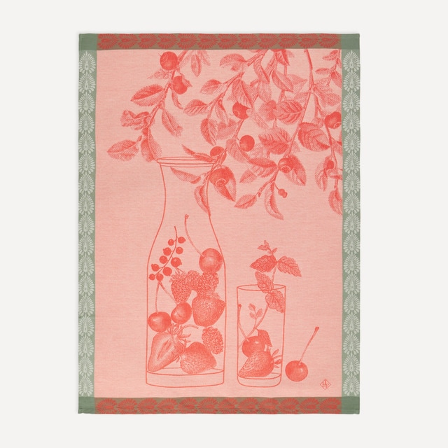 Paño De Cocina Le Jacquard Francais - Algodón, 60x80 Cm, Diseño Saveurs De Provence (Sandía)