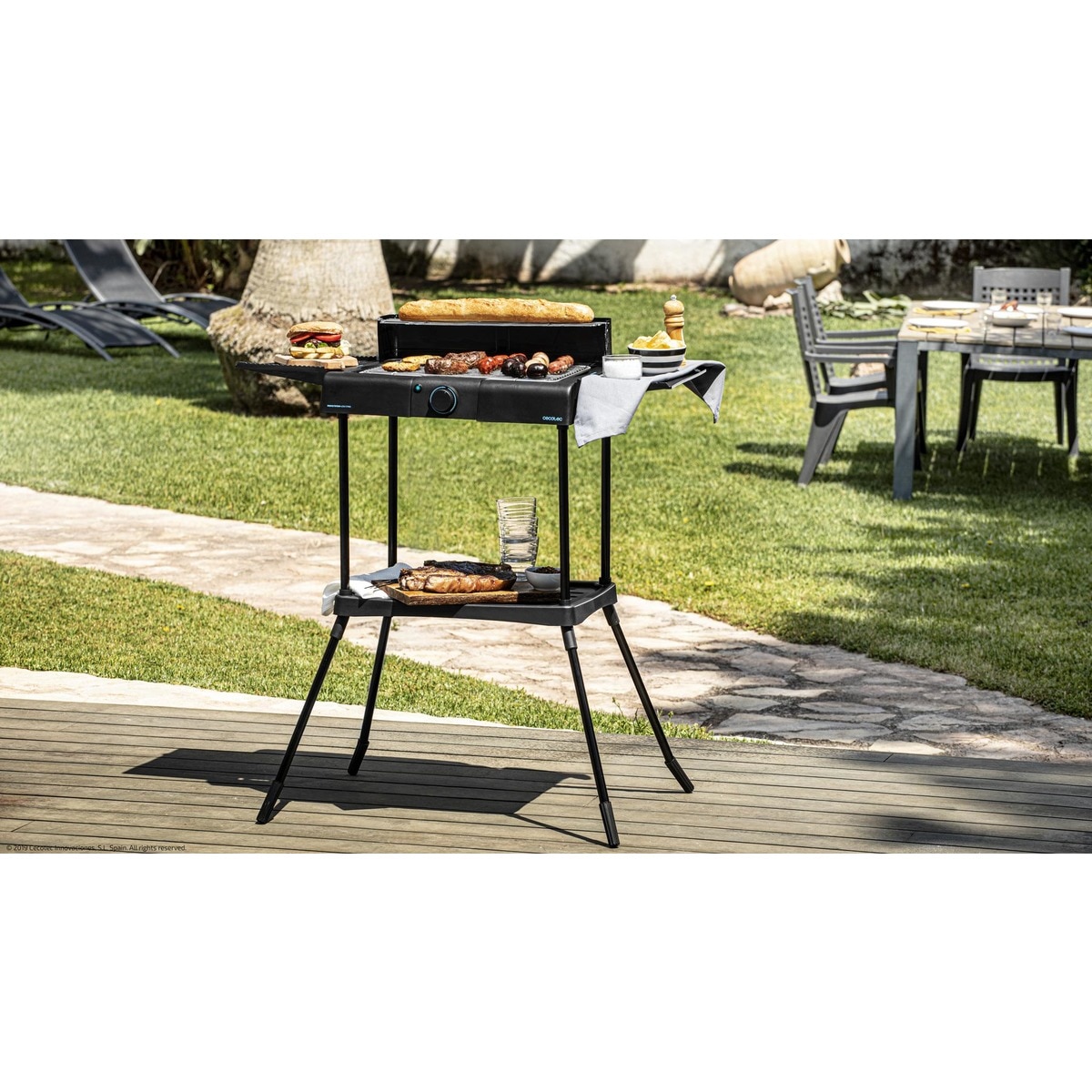 Barbecue Elettrico PerfectSteak 4250 - 2400W, Griglia Acciaio Inox, 3 Livelli Altezza, Antivento - Foto 3