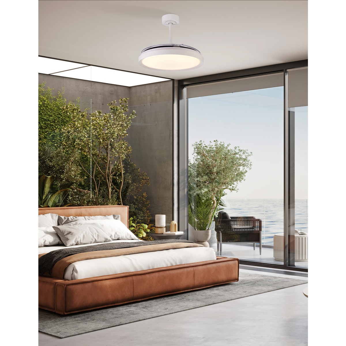 Ventilador de techo con luz LED y motor DC Mistral El Corte Inglés Blanco-3