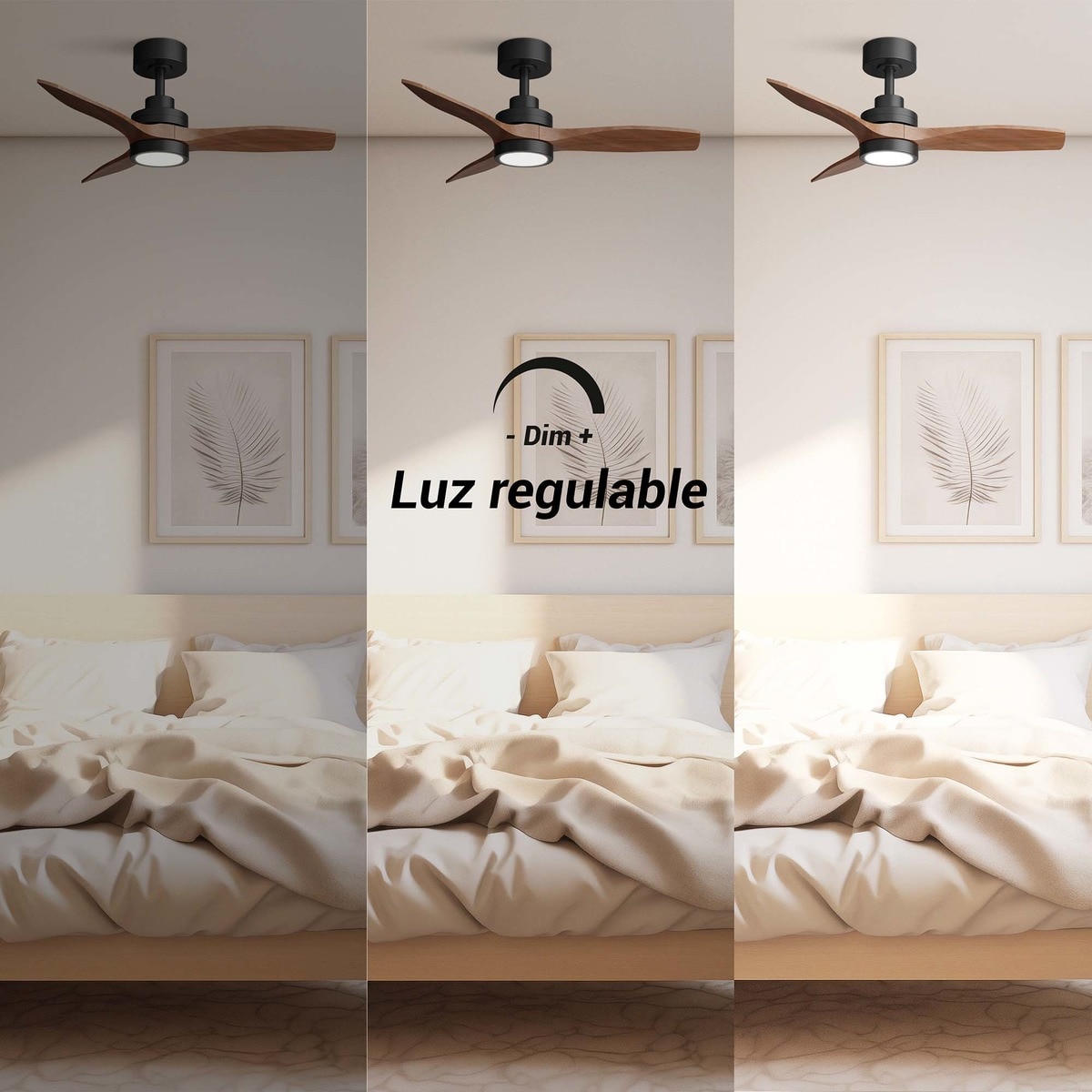 Ventoinha de Teto com Luz LED e Motor DC Son Bou Madeira Escura Madeira escura-9