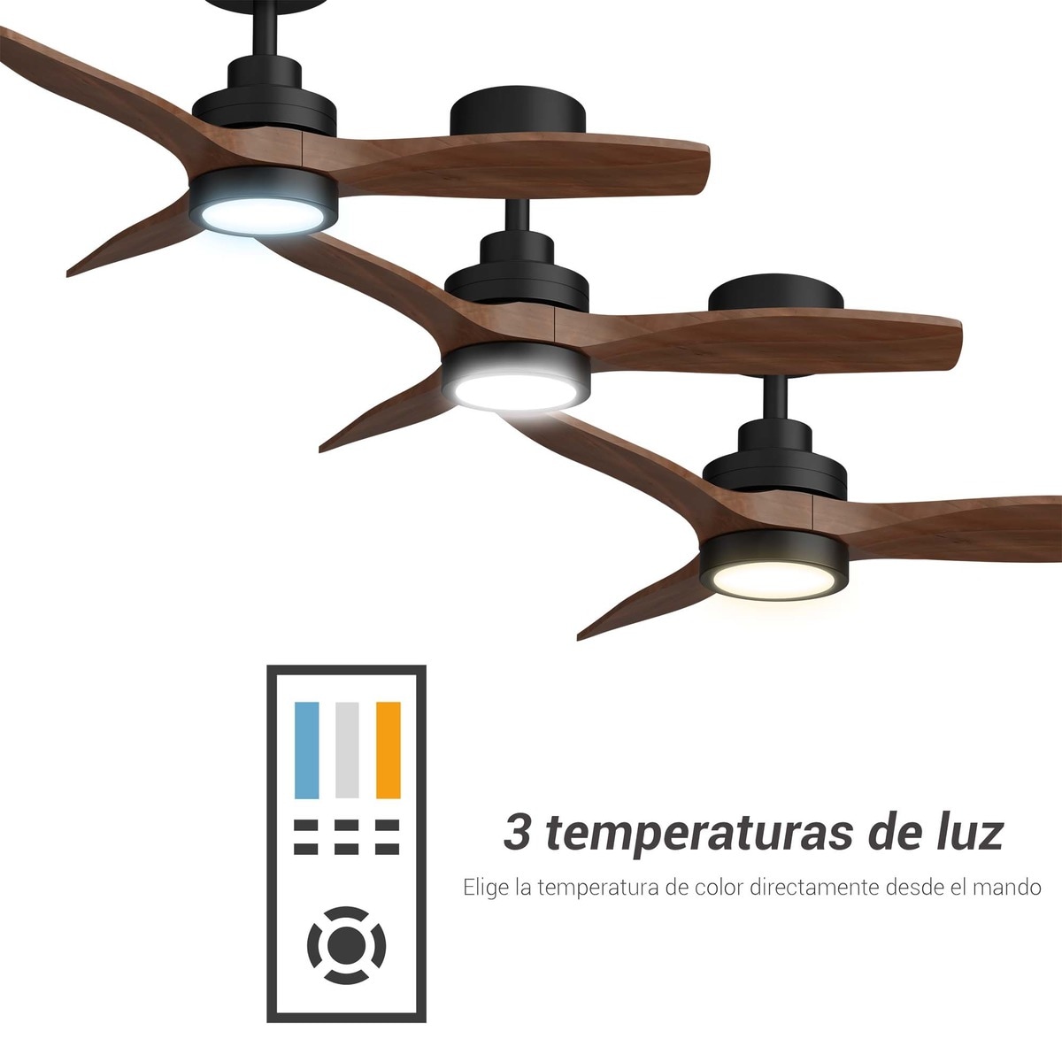 Ventoinha de Teto com Luz LED e Motor DC Son Bou Madeira Escura Madeira escura-4