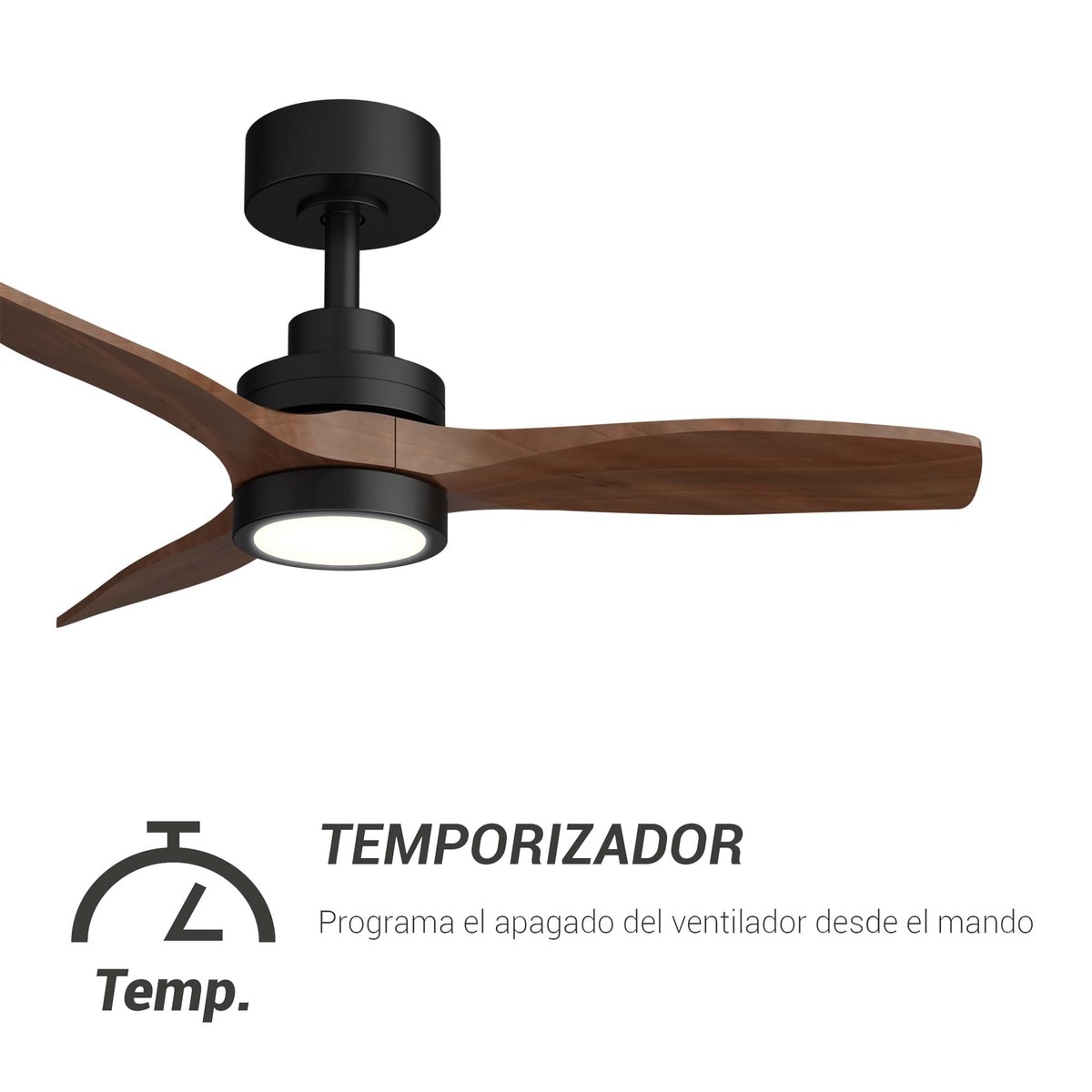 Ventoinha de Teto com Luz LED e Motor DC Son Bou Madeira Escura Madeira escura-3