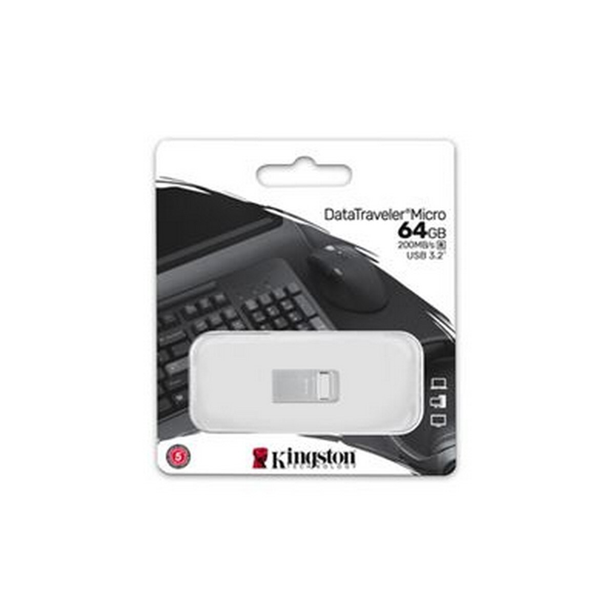 Pen USB Kingston DataTraveler Micro 64 GB - Prateado 4