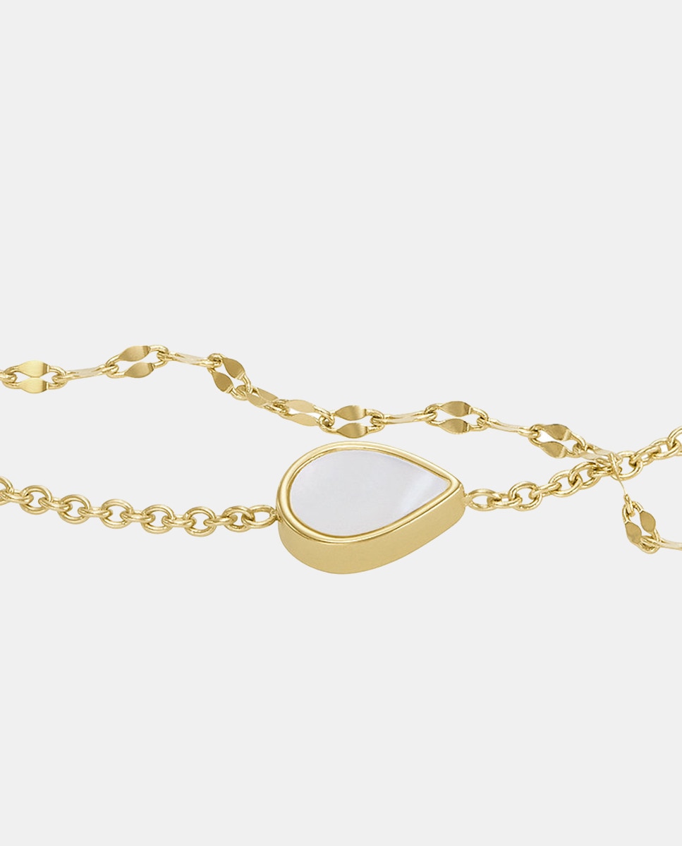 Pulsera de acero con nácar Blanco-2