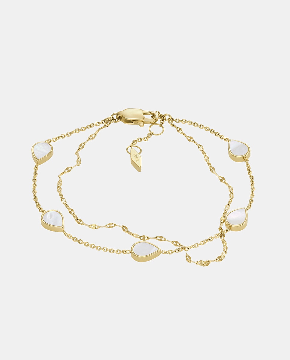 Pulsera de acero con nácar Blanco-1