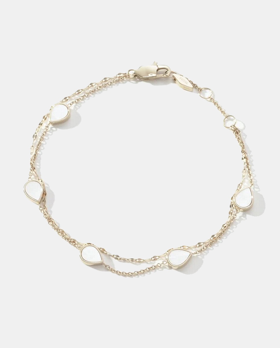 Pulsera de acero con nácar Blanco-7