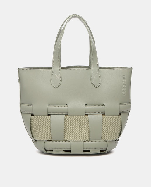 Imagen 0 de Bolso shopper pequeño trenzado en verde