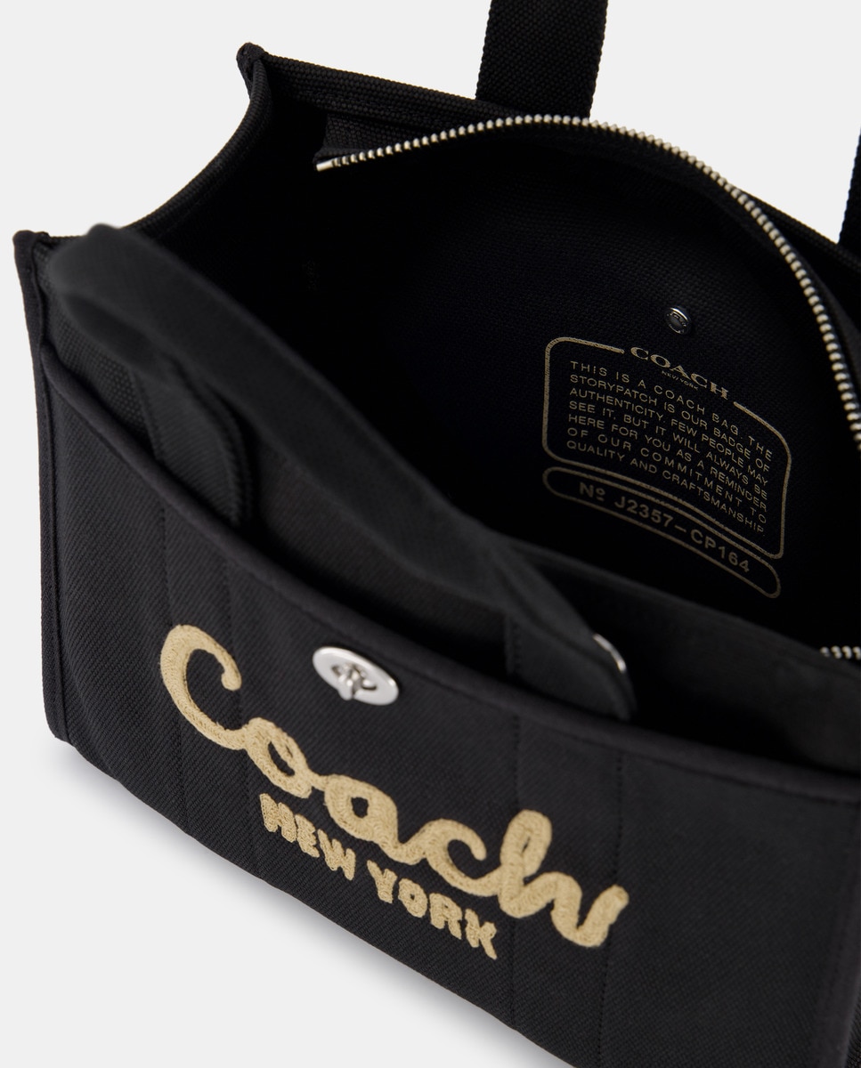 Mala Tipo Tote Cargo 26 com Fecho de Correr e em Algodão Preto-5