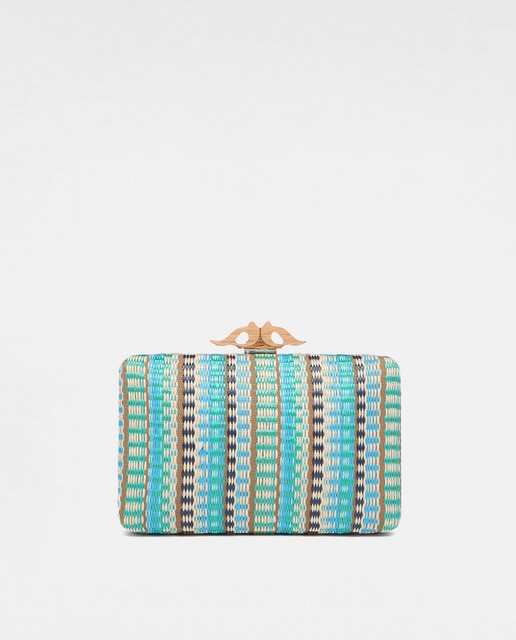 Imagen 0 de Clutch de fiesta con estampado en azul