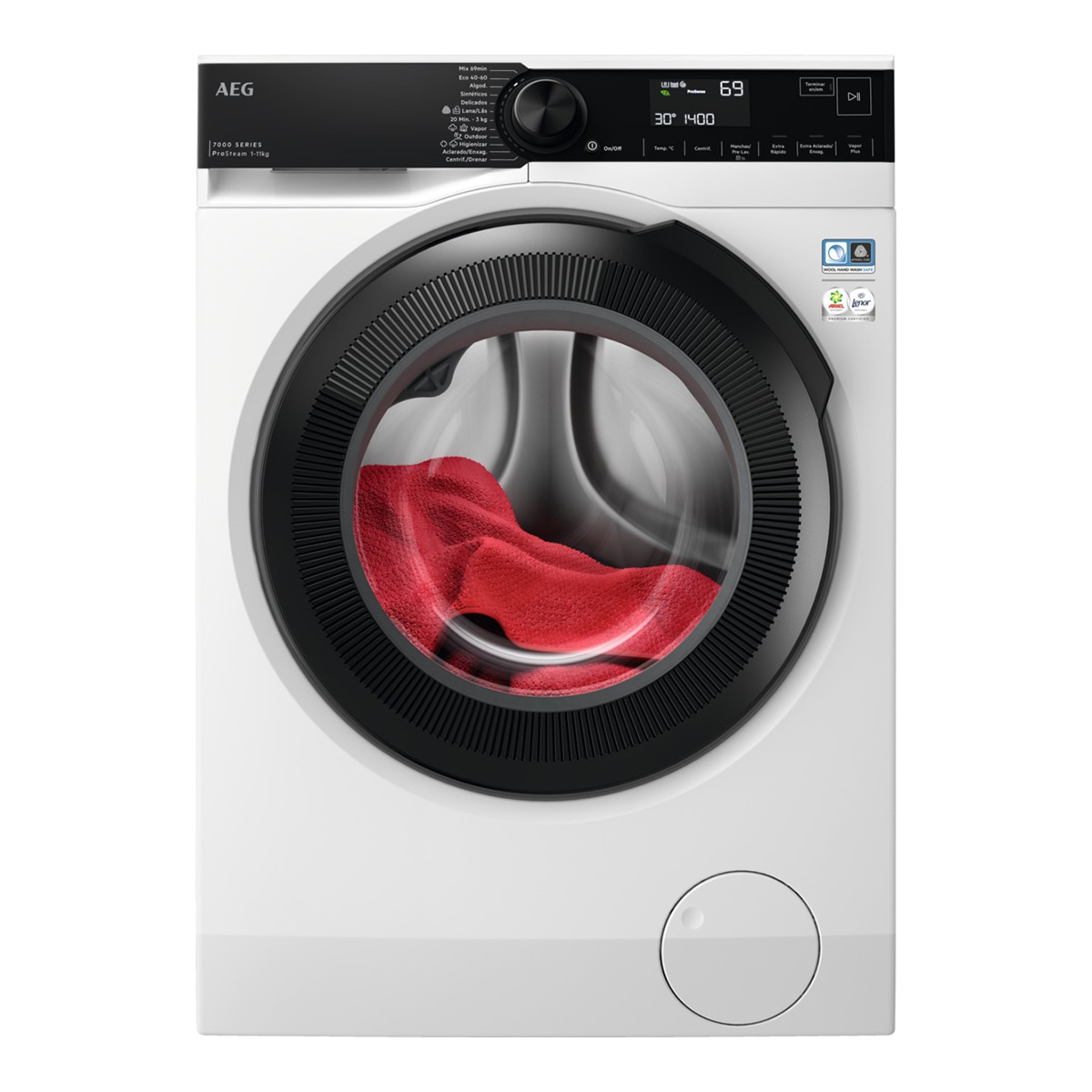 Lavadora AEG 11 kg / 1.400 rpm, inverter, programa vapor - LFR7304L4B Blanco-1