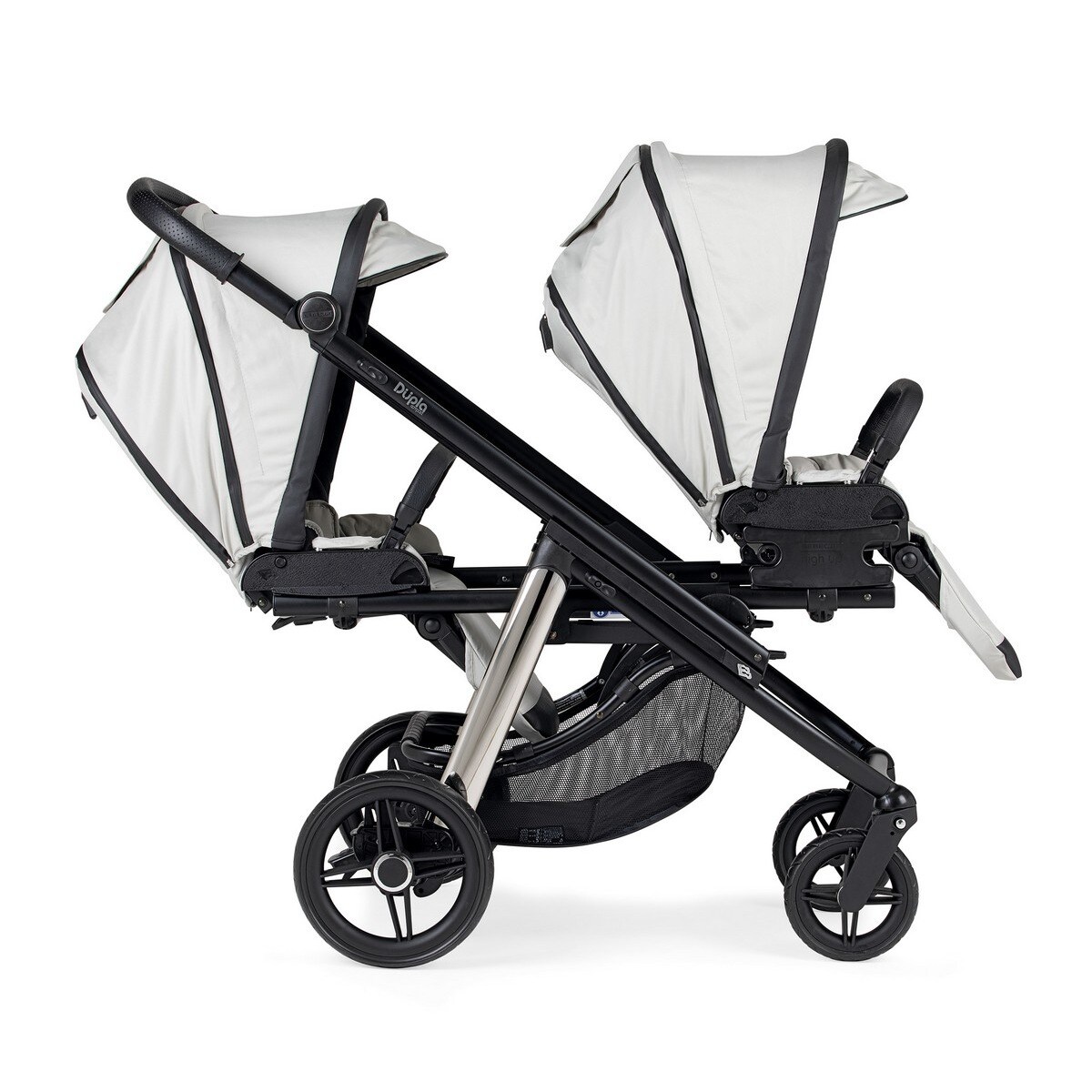 Carrinho de Gémeos Dupla Compact KO332 Chassi Misto Bébécar Cinzento-3