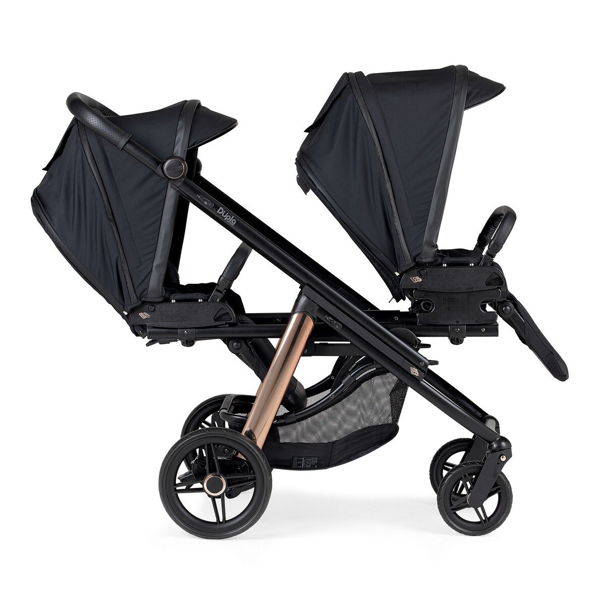 Carrinho de Gémeos Dupla Compact KO330 Chassi Misto Bébécar Preto-3