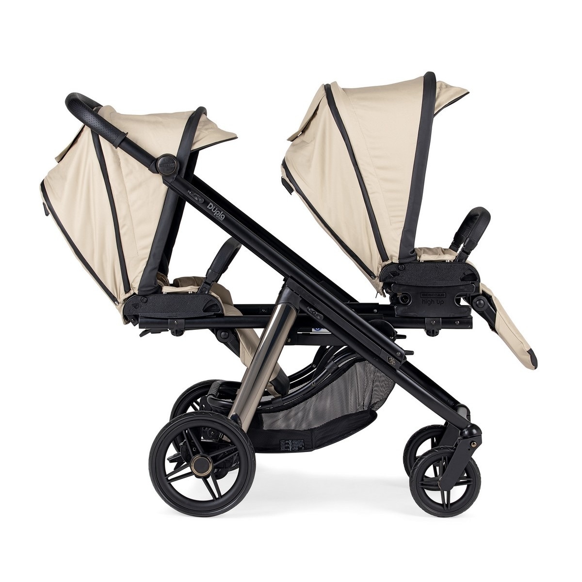 Carrinho de Gémeos Dupla Compact KO335 Chassi Misto Bébécar Bege-2