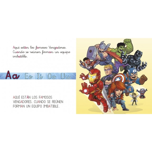 Los Vengadores. Aprende las letras. (Leo con Marvel - Nivel 1 Plus): a,e,i,o,u / t,d,n,f (Tapa blanda) 3