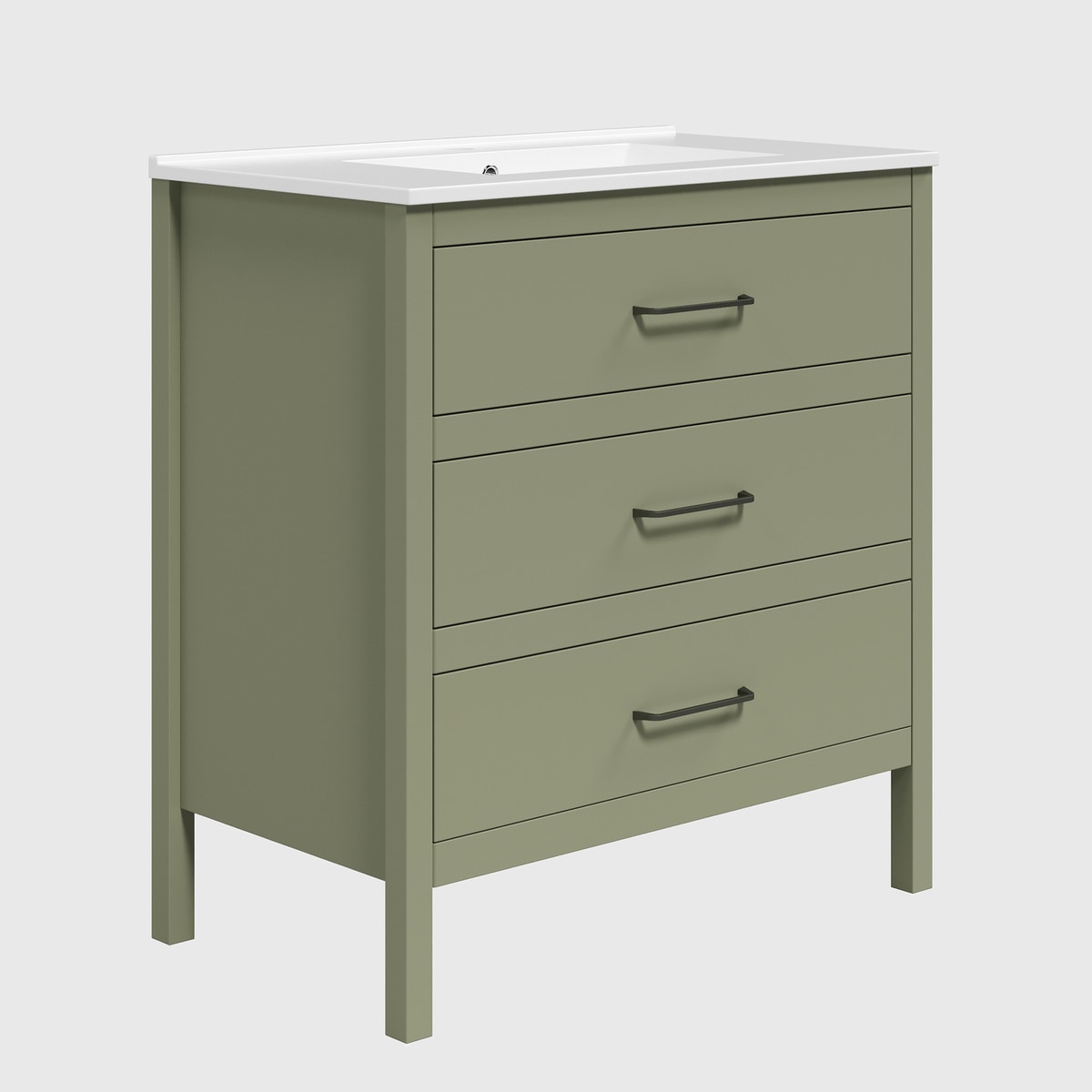 Imagem 0 de Móvel de casa de banho com 3 gavetas e lavatório cerâmico de 60 cm  Zeus