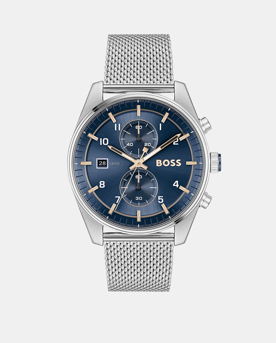 Imagem 0 de Relógio Skytraveller 1514149 Cronógrafo de Malha Milanesa de Aço