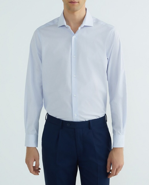 Imagen 0 de Camisa de hombre de algodón rayas slim fit