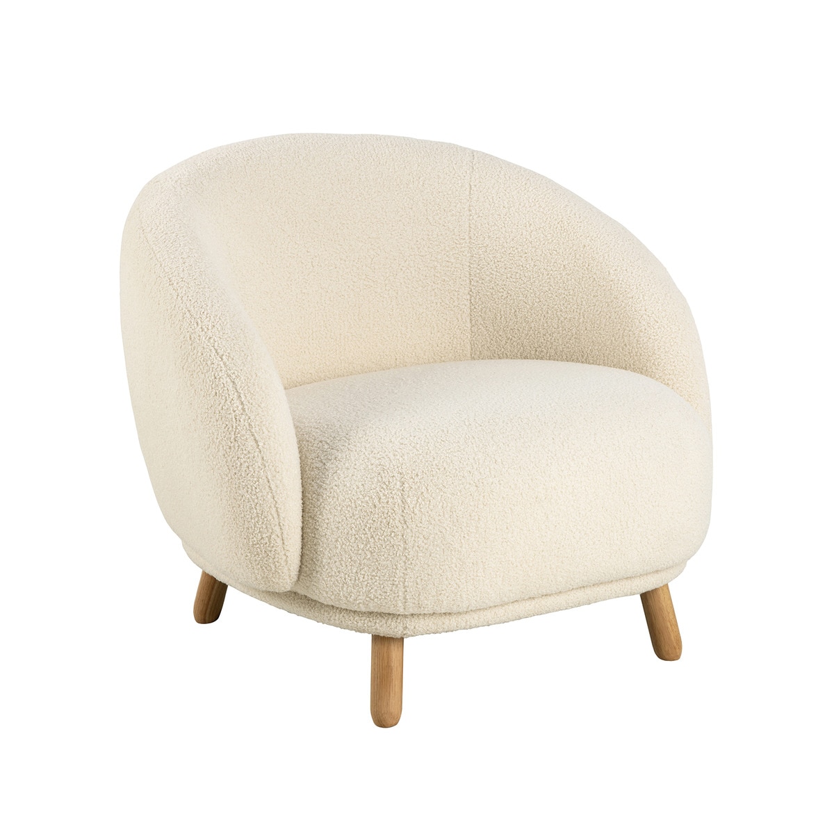 Poltrona Alba em Tecido Bouclé Creme-1