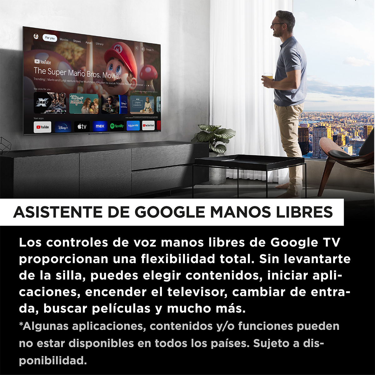 TV QLED 190,5 cm (75") TCL 75C655 PRO, 4K UHD, Smart TV by Google TV, Dolby Vision y Atmos, compatible con Google Assistant Titanio-8