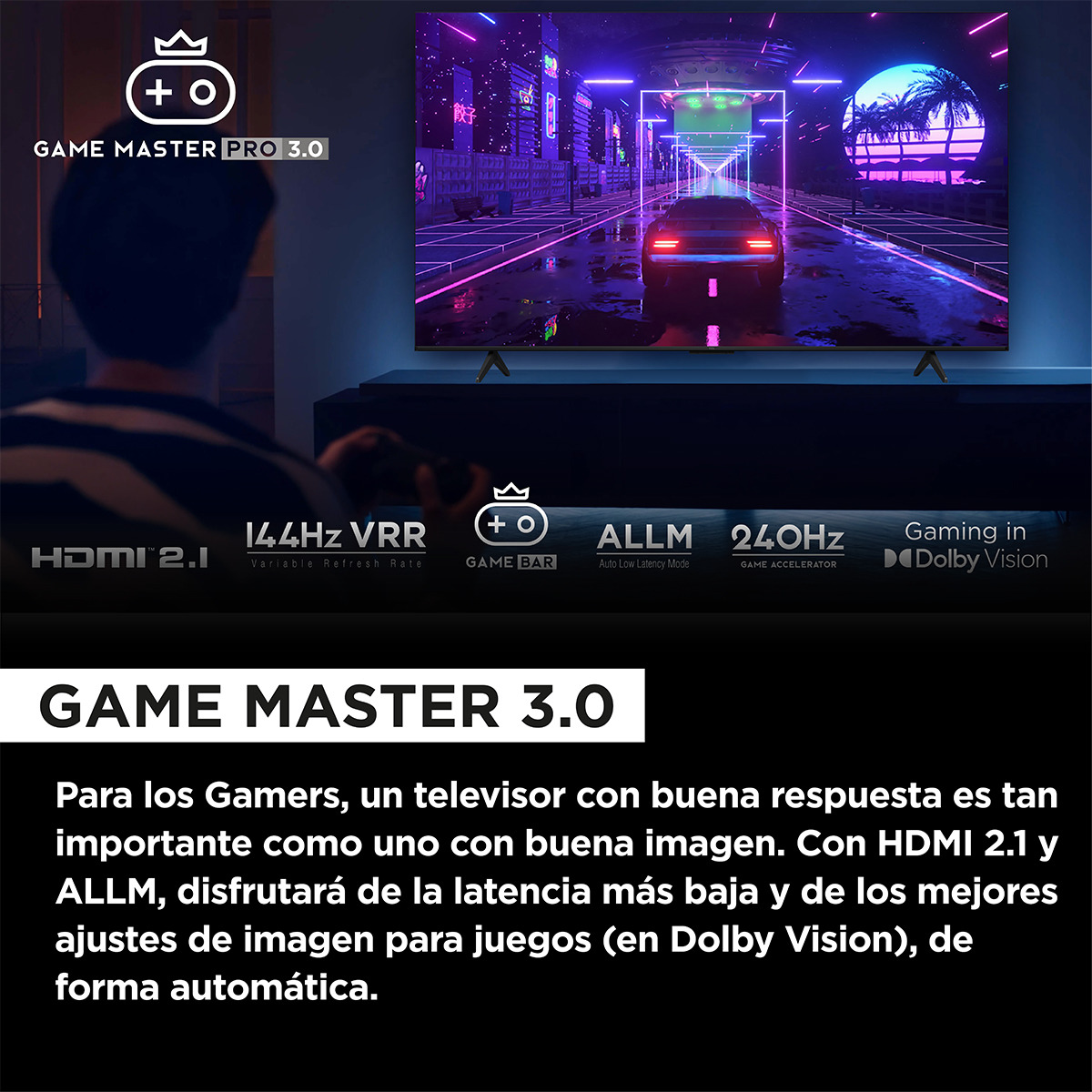 TV QLED 190,5 cm (75") TCL 75C655 PRO, 4K UHD, Smart TV by Google TV, Dolby Vision y Atmos, compatible con Google Assistant Titanio-7