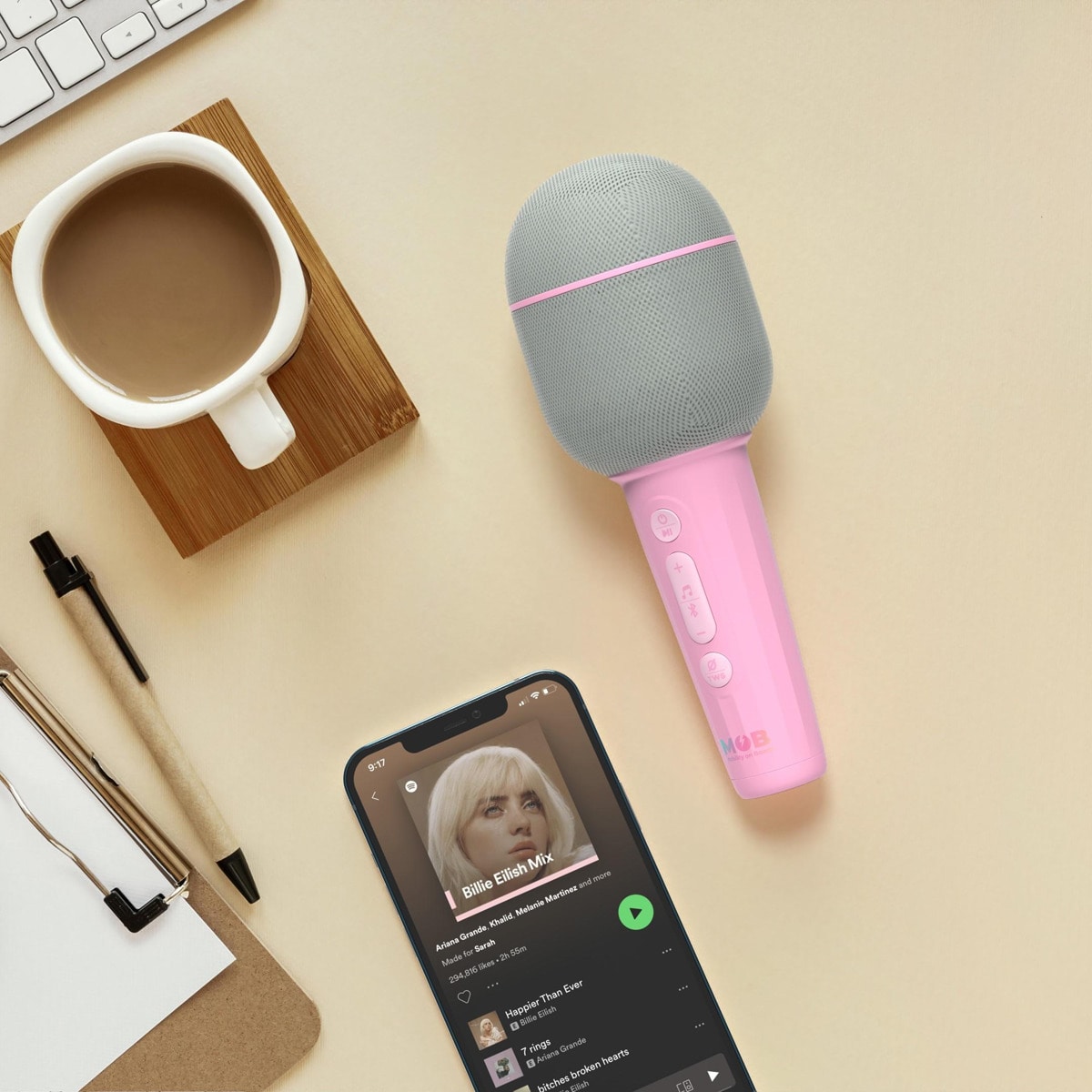 Microfone Mob Sem Fios - Rosa 4