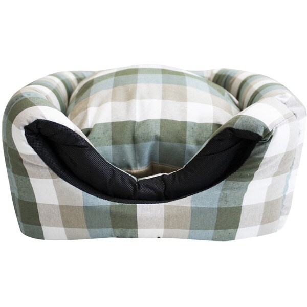square igloo for dogs and cats Green Checks 40x40x40 cm 1 each