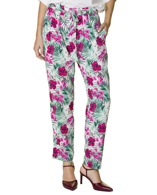 Imagen 0 de Pantalón hojas verde y fucsia